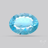 Natural Blue Topaz Concave Cut Sky Blue