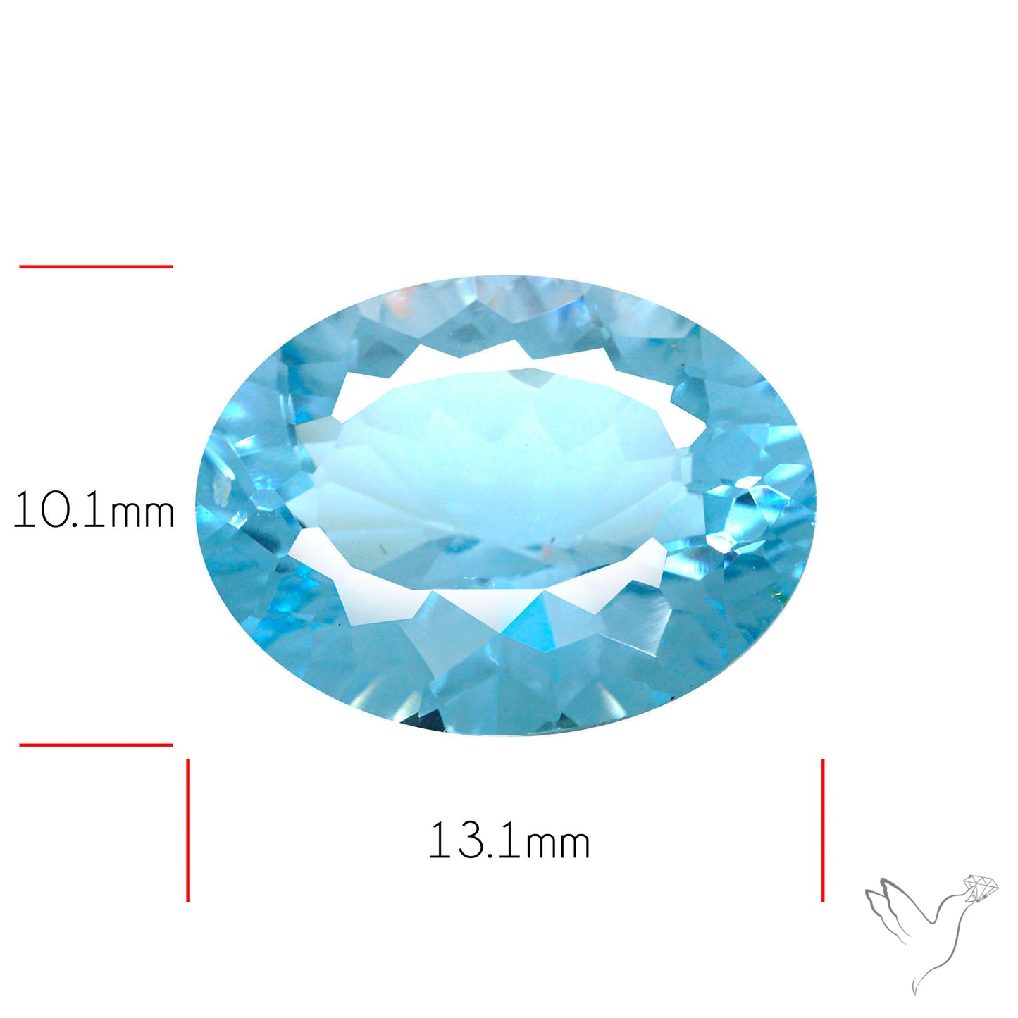 Natural Blue Topaz Concave Cut Sky Blue