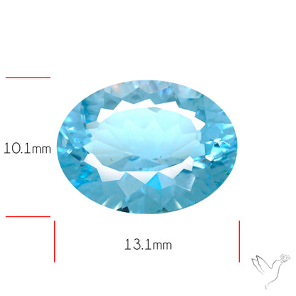 Natural Blue Topaz Concave Cut Sky Blue