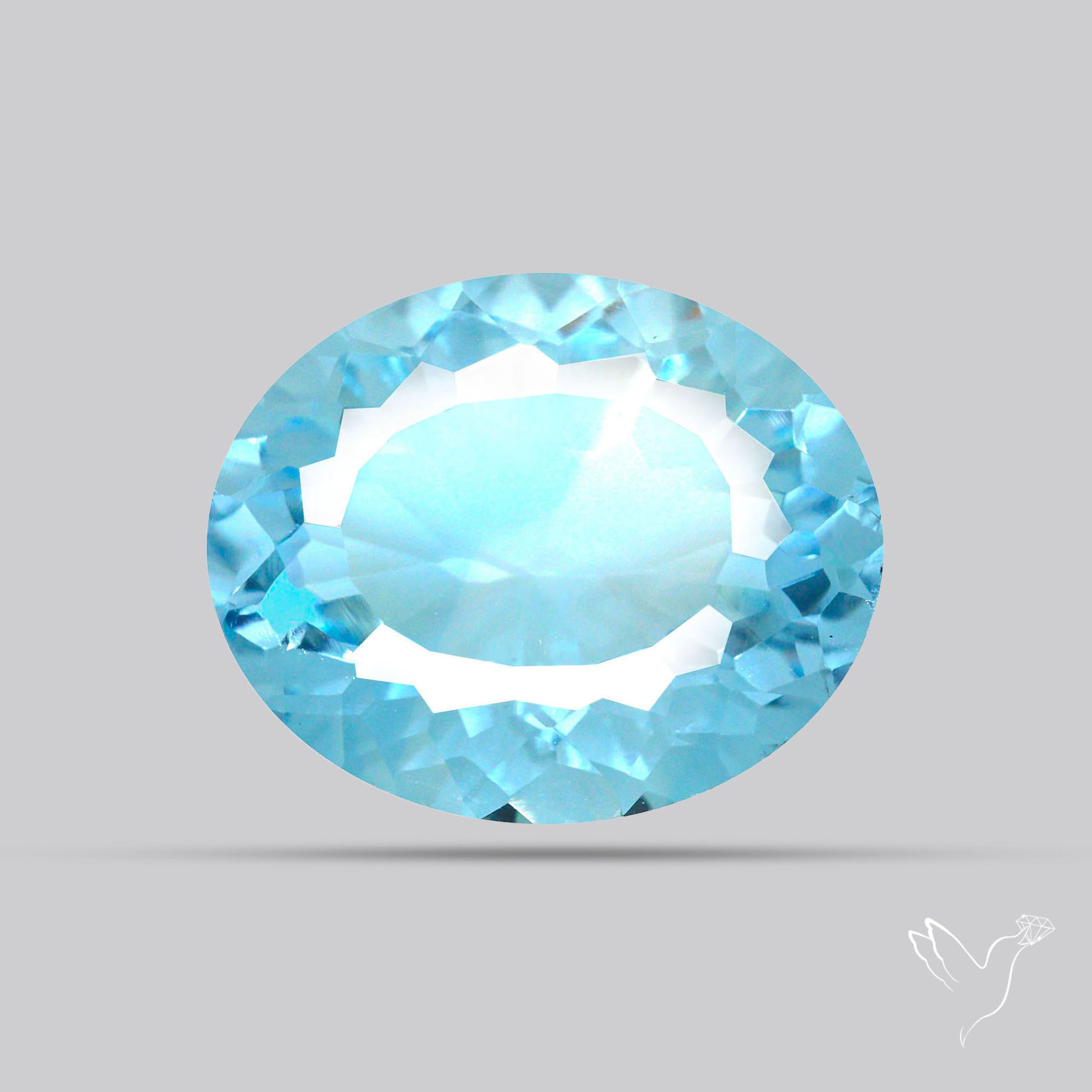 Natural Blue Topaz Concave Cut Sky Blue