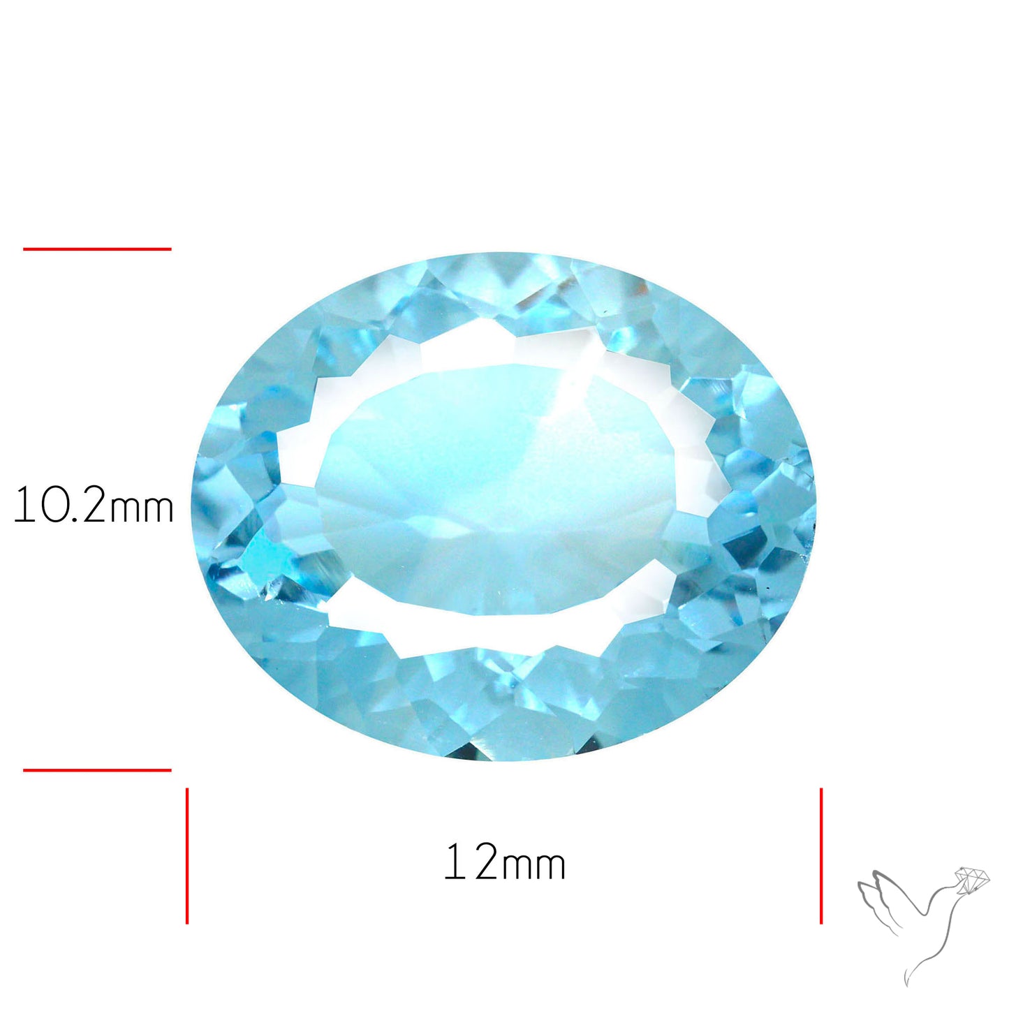 Natural Blue Topaz Concave Cut Sky Blue