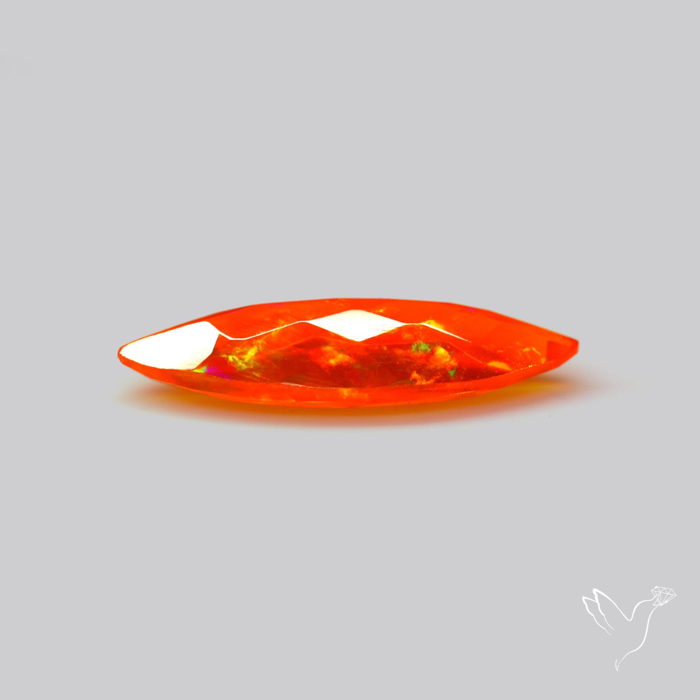 Faceted Mexican Fire Opal Rare Deep Orange