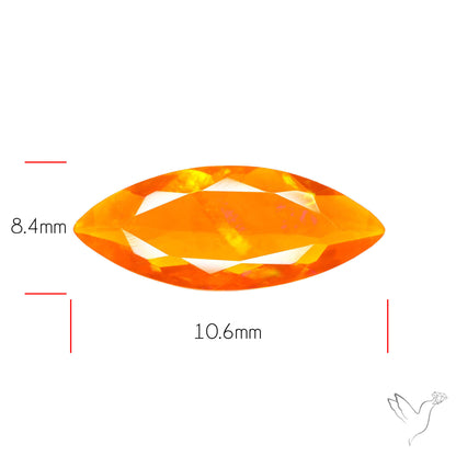 Faceted Mexican Fire Opal Rare Deep Orange