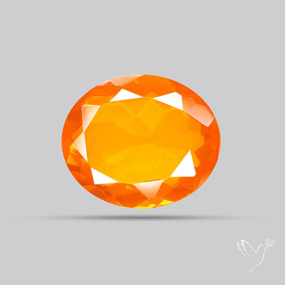 Faceted Mexican Fire Opal Rare Deep Orange