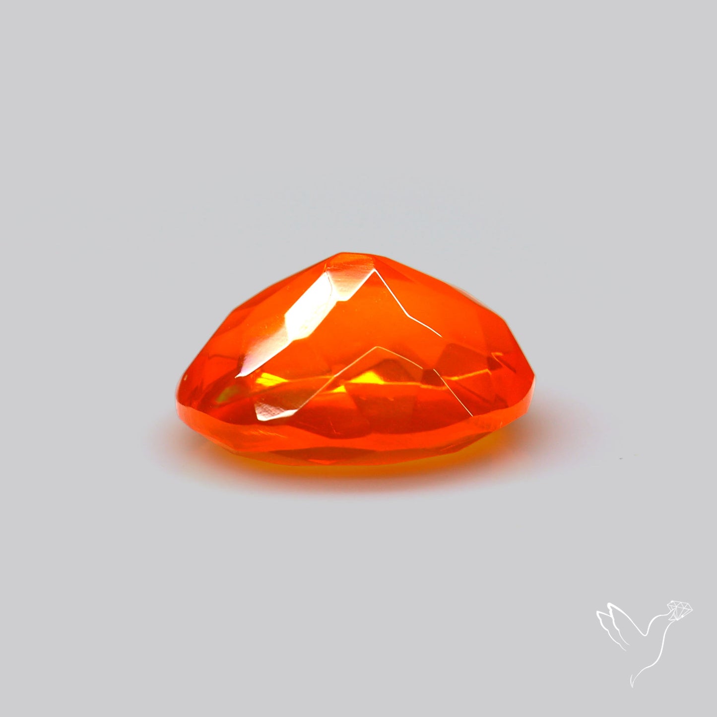 Faceted Mexican Fire Opal Rare Deep Orange