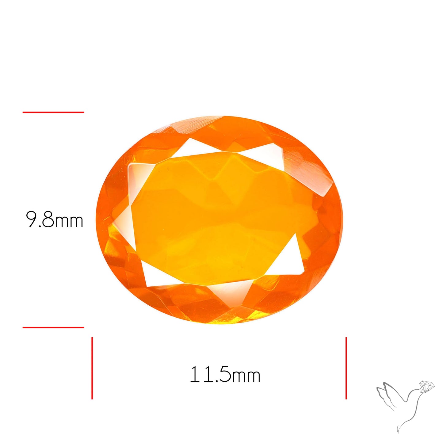 Faceted Mexican Fire Opal Rare Deep Orange
