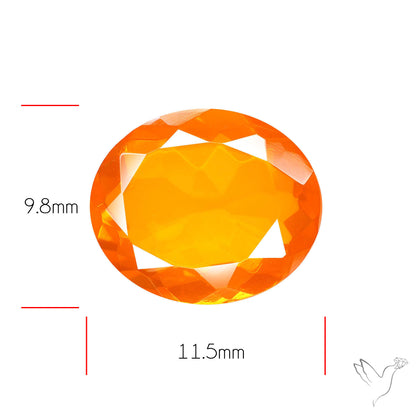 Faceted Mexican Fire Opal Rare Deep Orange