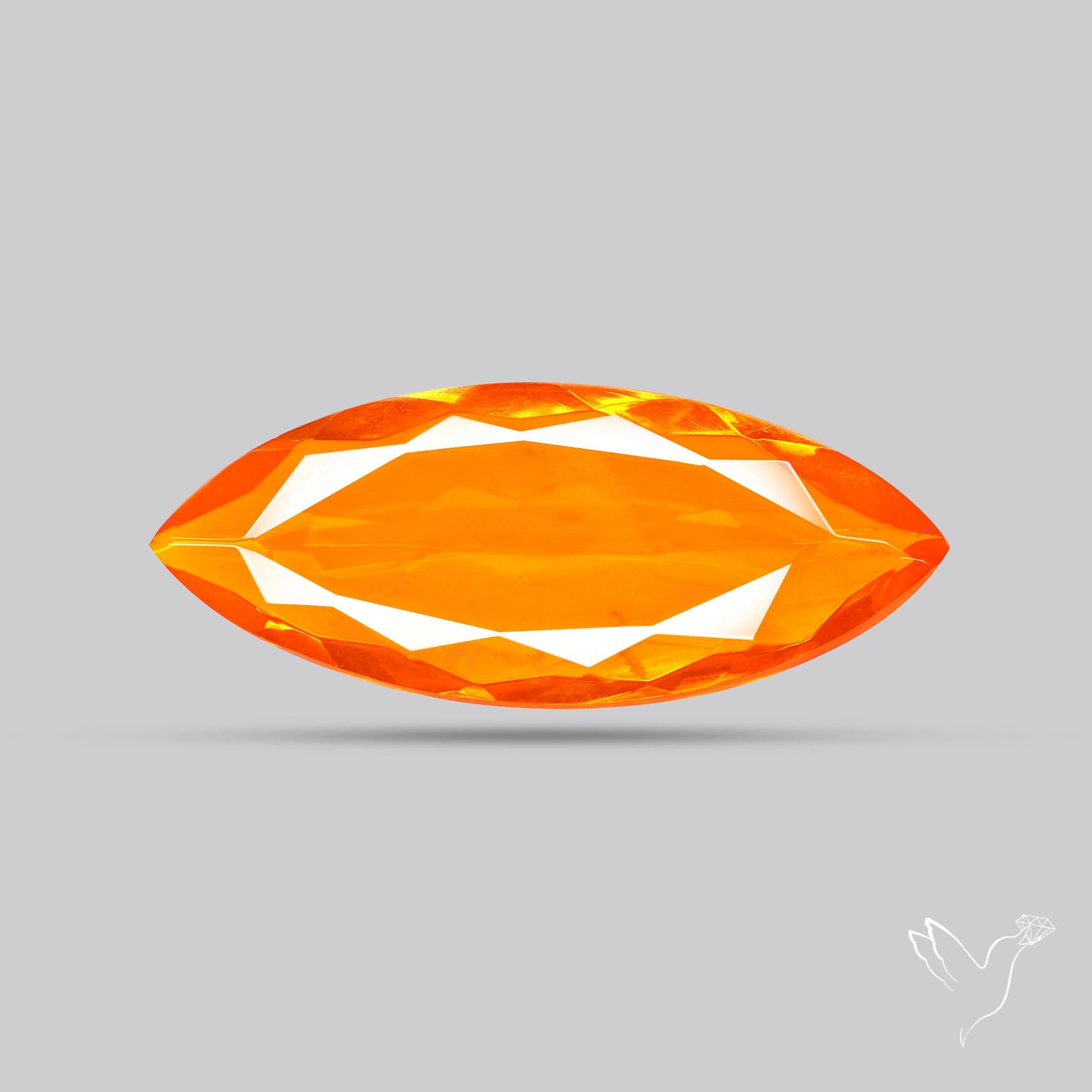 Faceted Mexican Fire Opal Rare Deep Orange