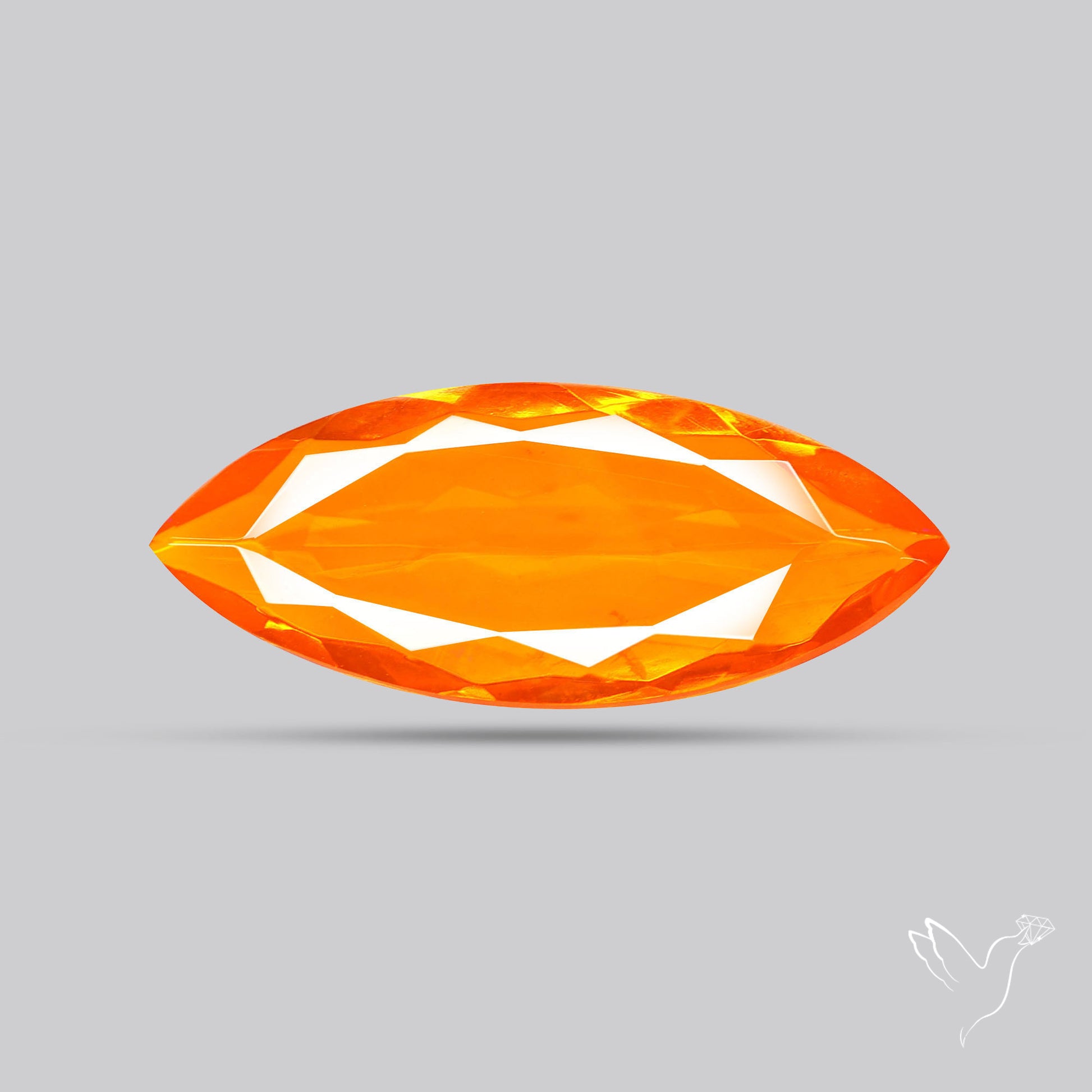 Faceted Mexican Fire Opal Rare Deep Orange