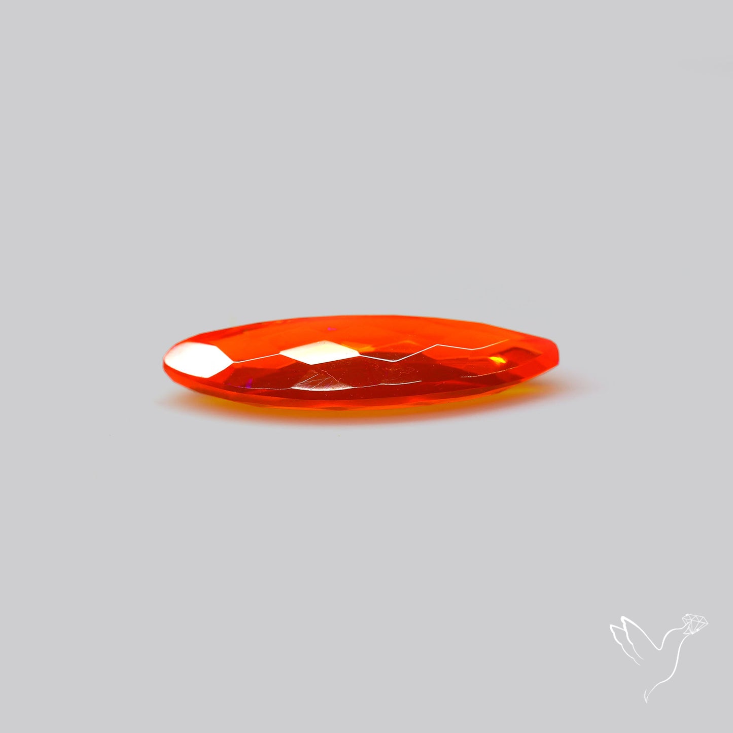 Faceted Mexican Fire Opal Rare Deep Orange
