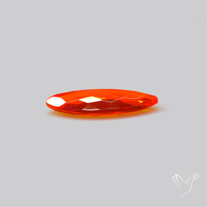 Faceted Mexican Fire Opal Rare Deep Orange