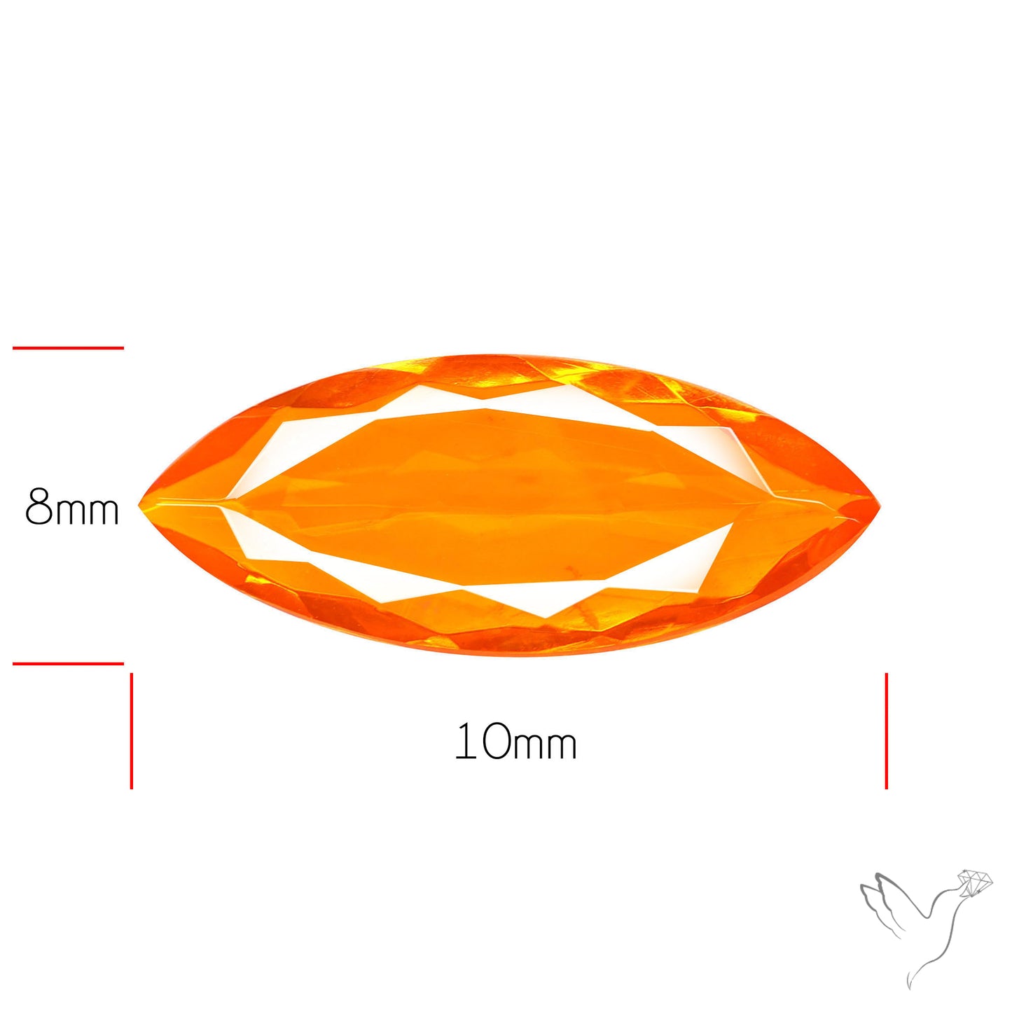 Faceted Mexican Fire Opal Rare Deep Orange