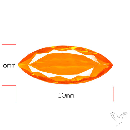 Faceted Mexican Fire Opal Rare Deep Orange