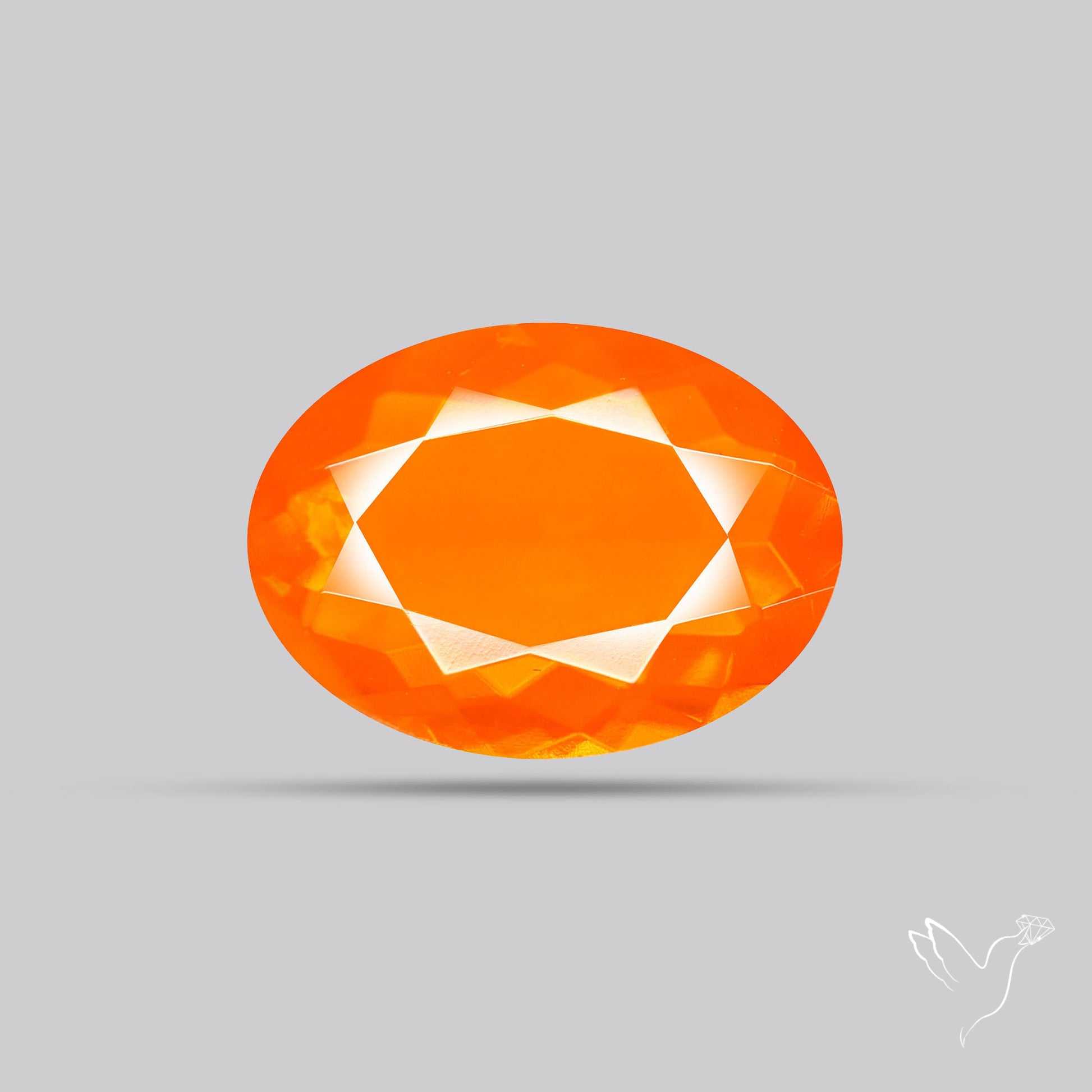 Faceted Mexican Fire Opal Rare Deep Orange