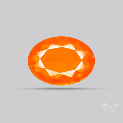 Faceted Mexican Fire Opal Rare Deep Orange