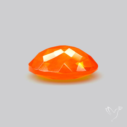 Faceted Mexican Fire Opal Rare Deep Orange