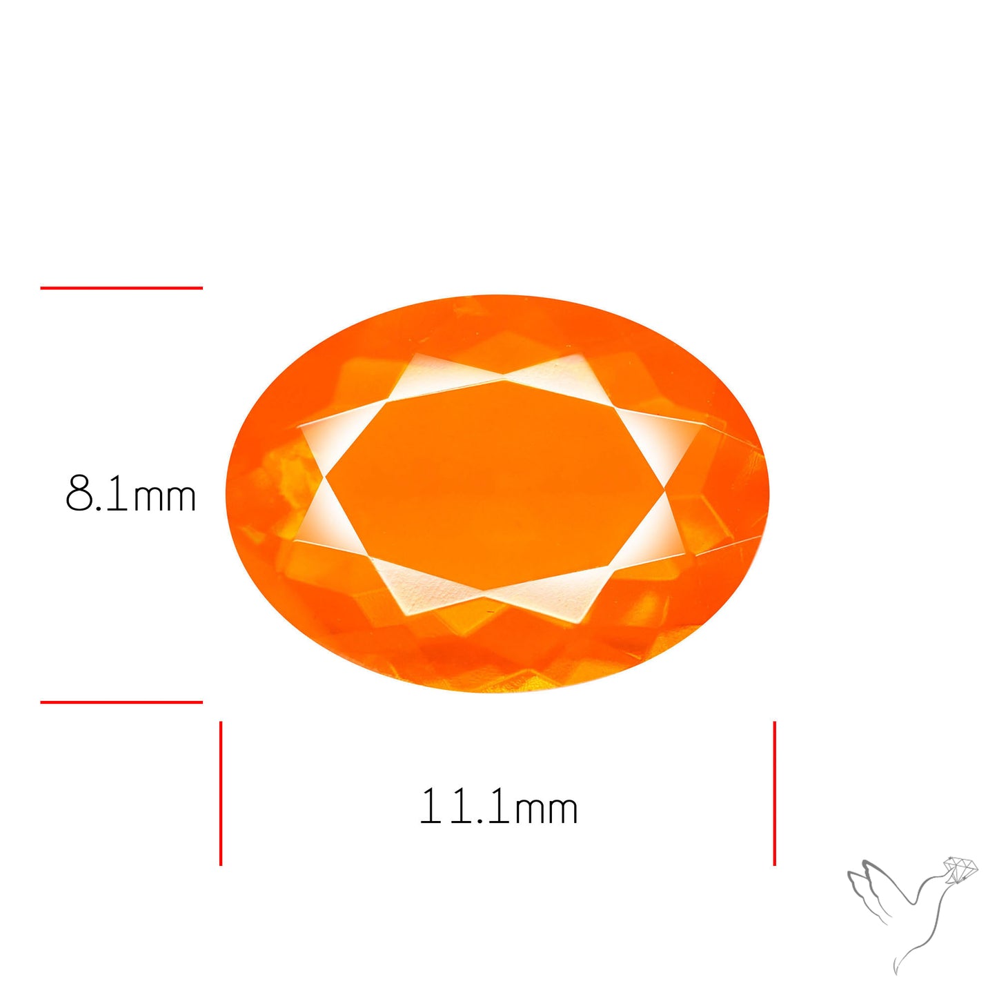 Faceted Mexican Fire Opal Rare Deep Orange