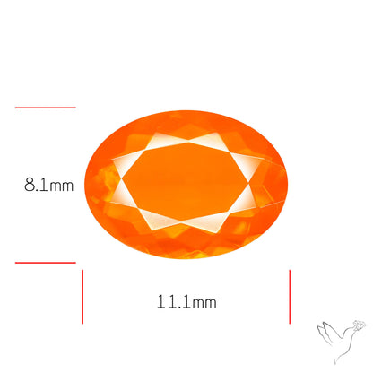 Faceted Mexican Fire Opal Rare Deep Orange