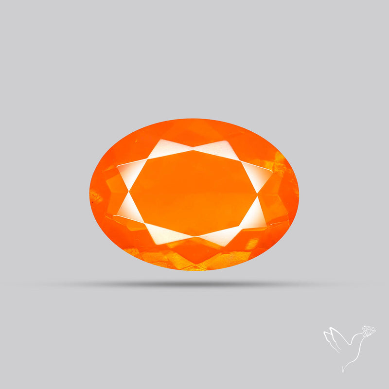 Faceted Mexican Fire Opal Rare Deep Orange