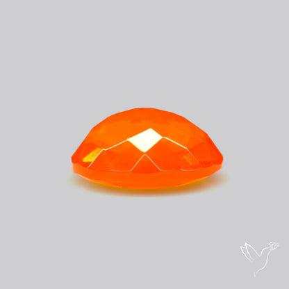 Faceted Mexican Fire Opal Rare Deep Orange