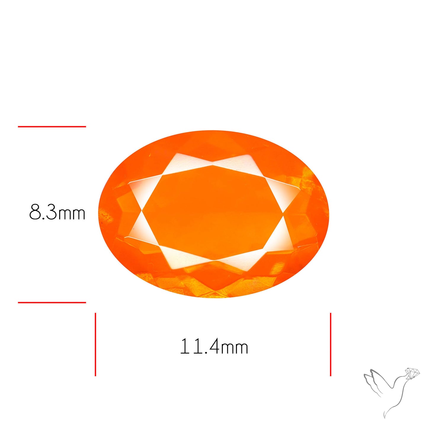 Faceted Mexican Fire Opal Rare Deep Orange