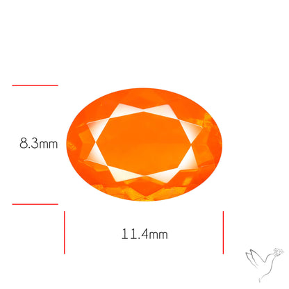 Faceted Mexican Fire Opal Rare Deep Orange