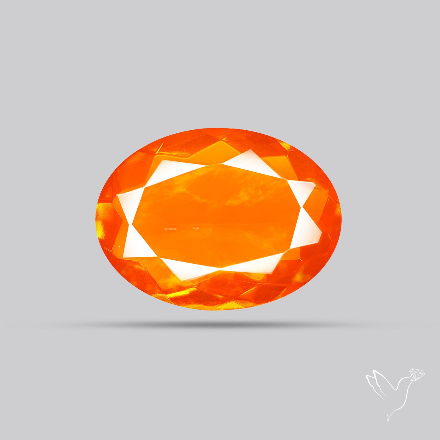 Faceted Mexican Fire Opal Rare Deep Orange