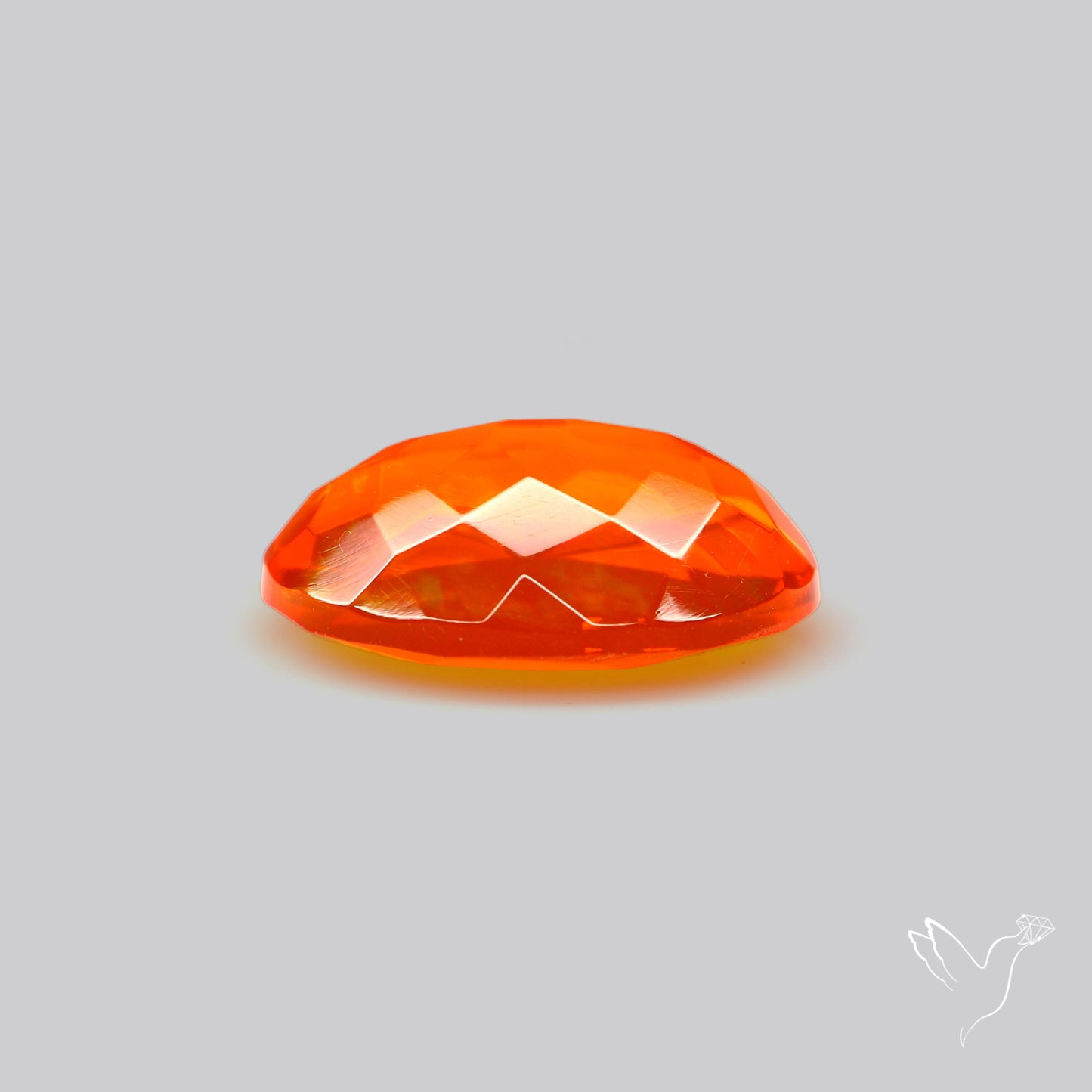 Faceted Mexican Fire Opal Rare Deep Orange