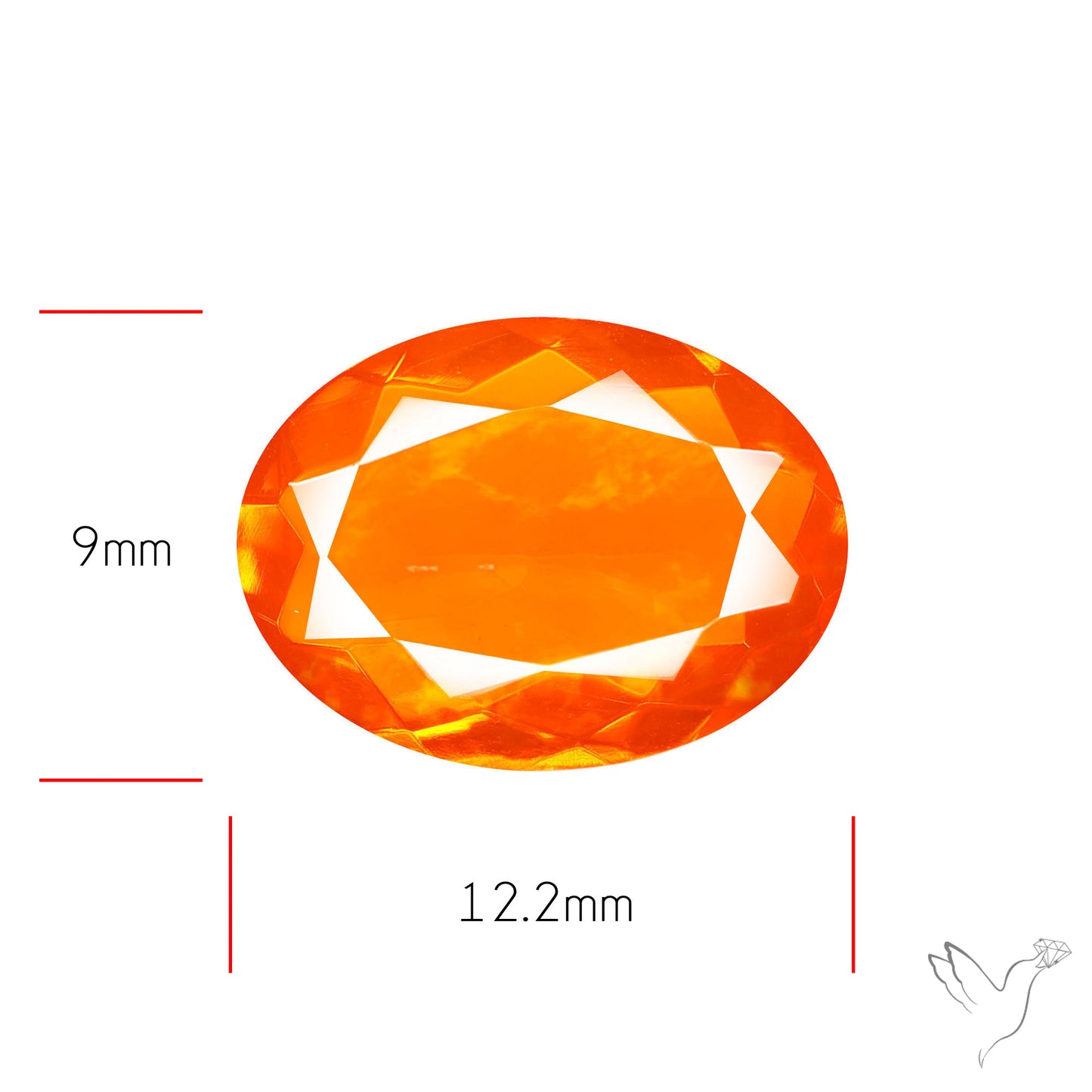 Faceted Mexican Fire Opal Rare Deep Orange