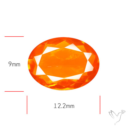 Faceted Mexican Fire Opal Rare Deep Orange