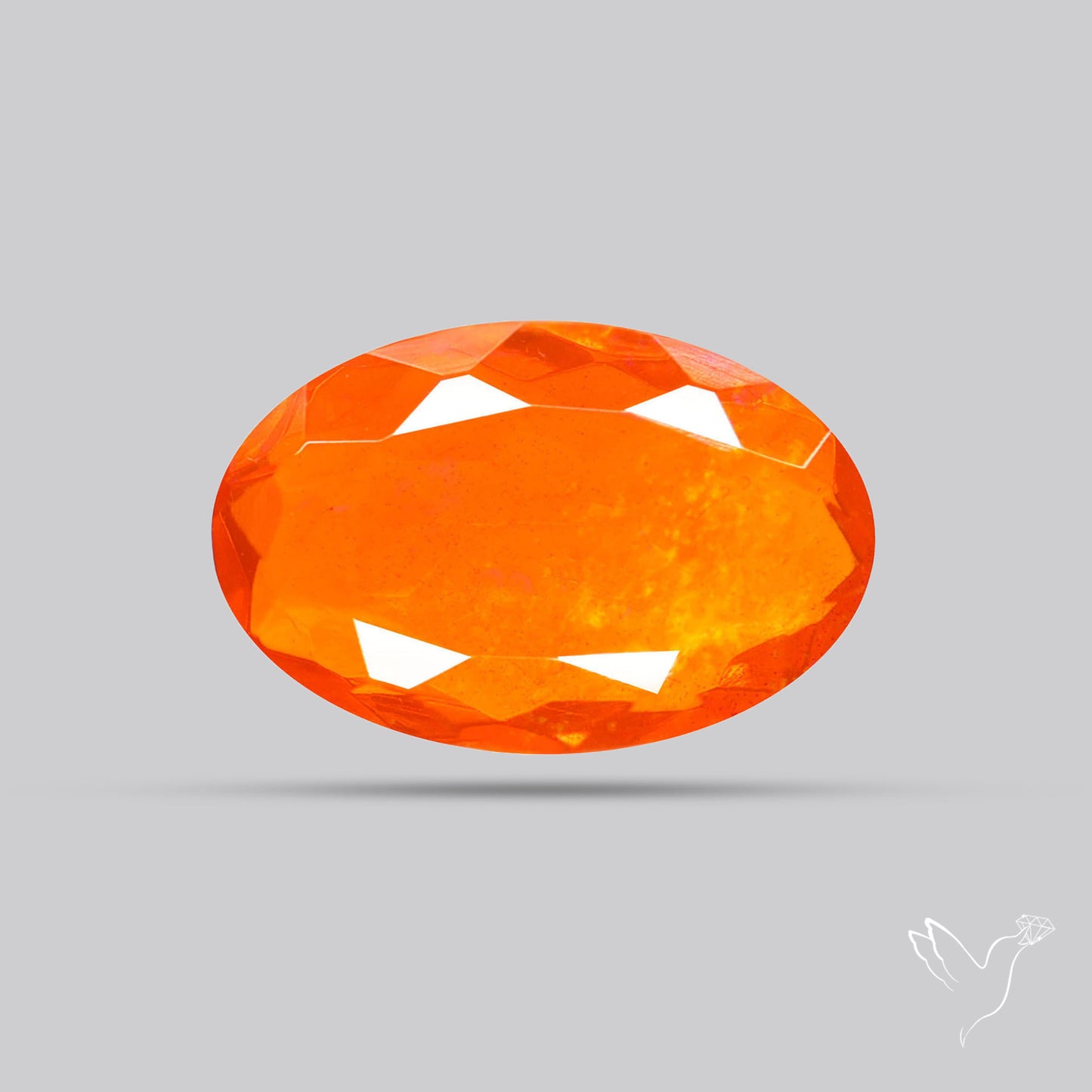 Faceted Mexican Fire Opal Rare Deep Orange