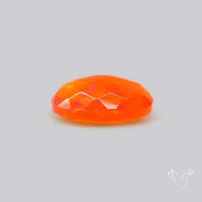 Faceted Mexican Fire Opal Rare Deep Orange