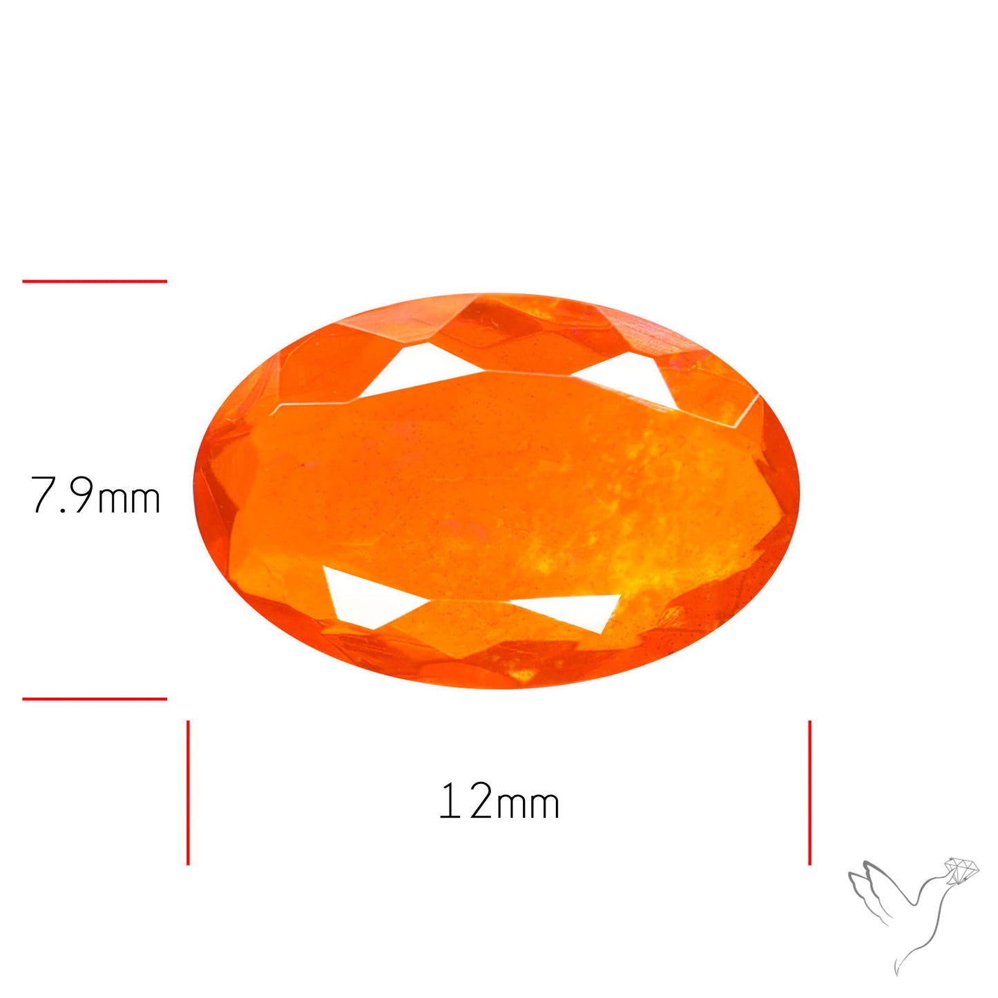 Faceted Mexican Fire Opal Rare Deep Orange