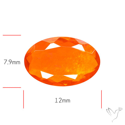 Faceted Mexican Fire Opal Rare Deep Orange