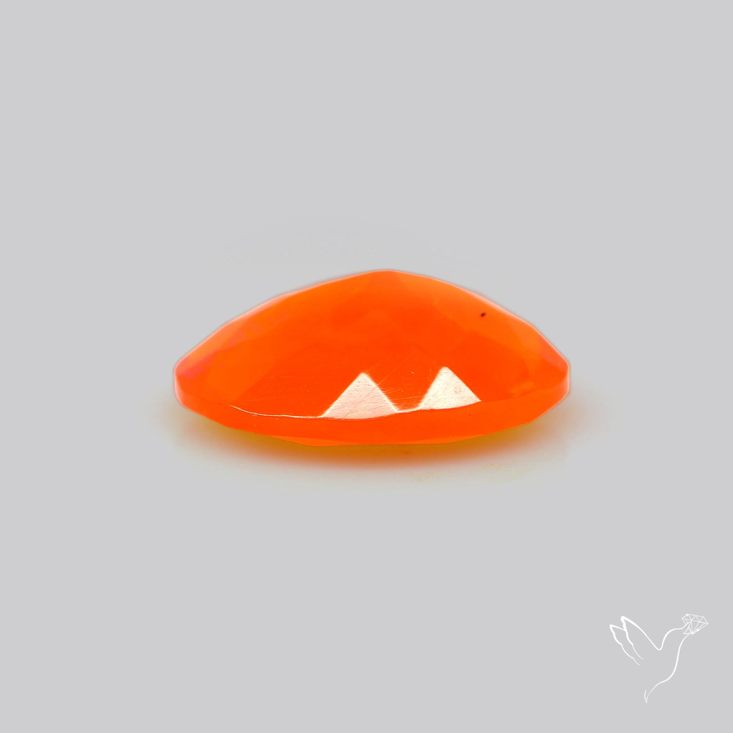 Faceted Mexican Fire Opal Rare Deep Orange