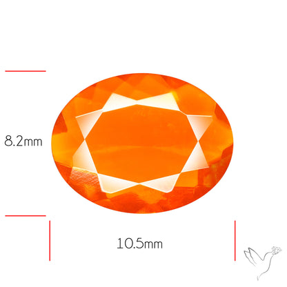Faceted Mexican Fire Opal Rare Deep Orange