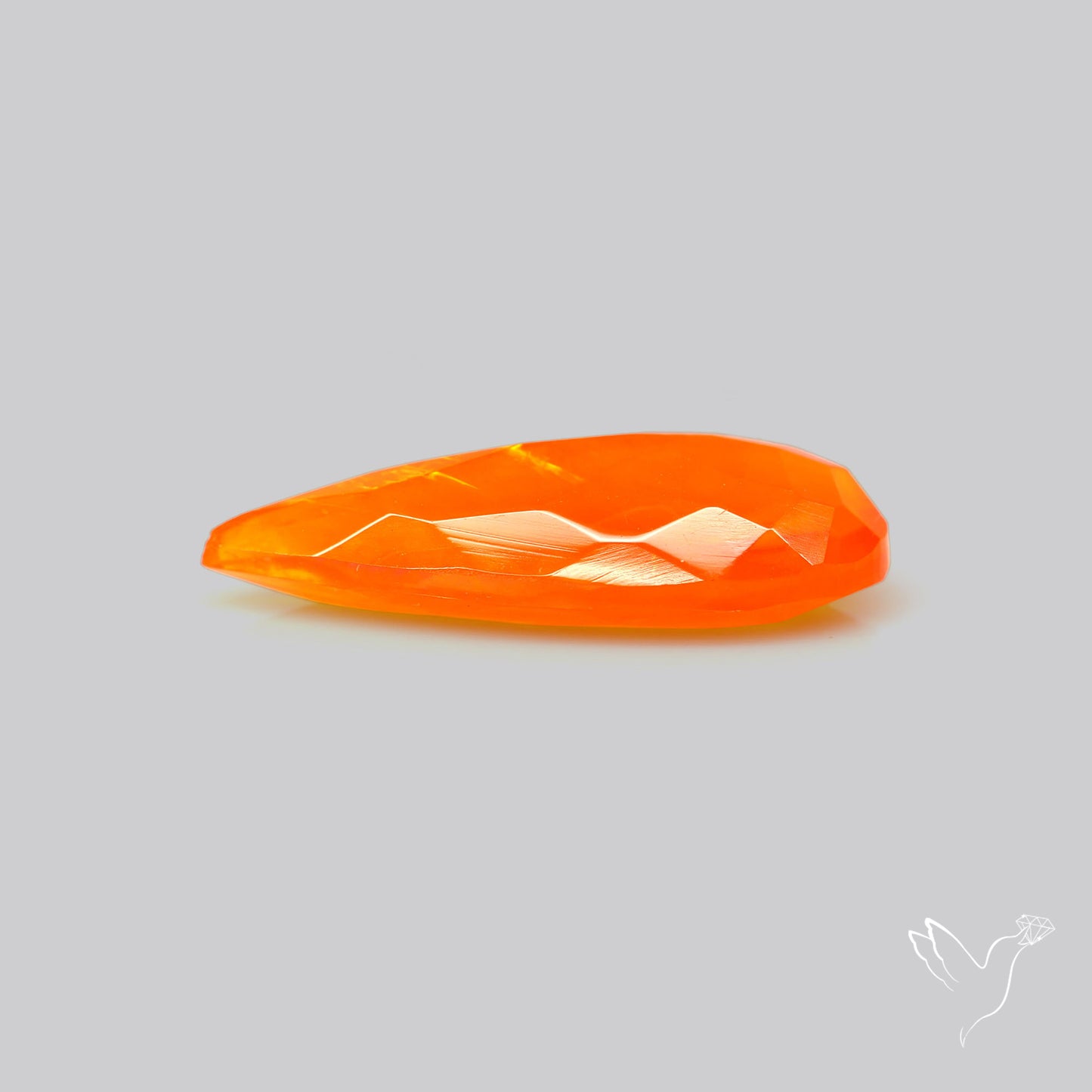 Faceted Mexican Fire Opal Rare Deep Orange