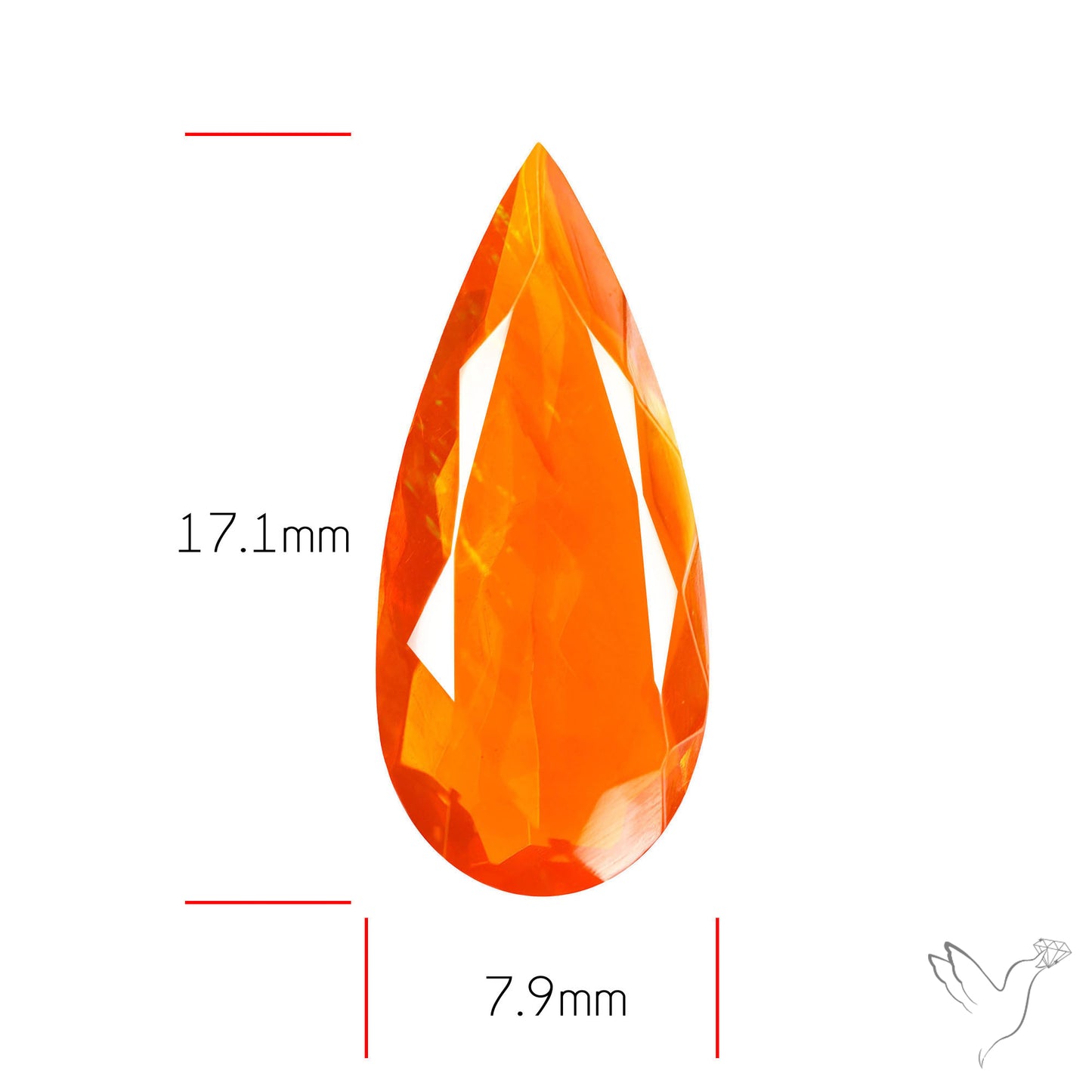 Faceted Mexican Fire Opal Rare Deep Orange