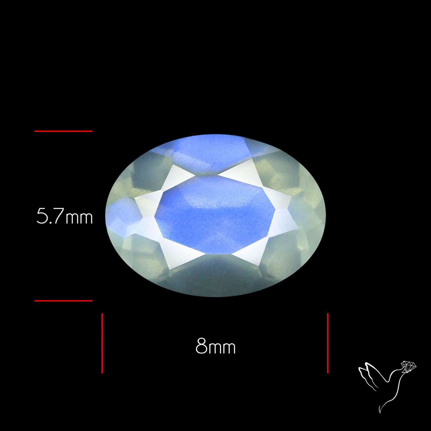 Faceted African Blue Moonstone