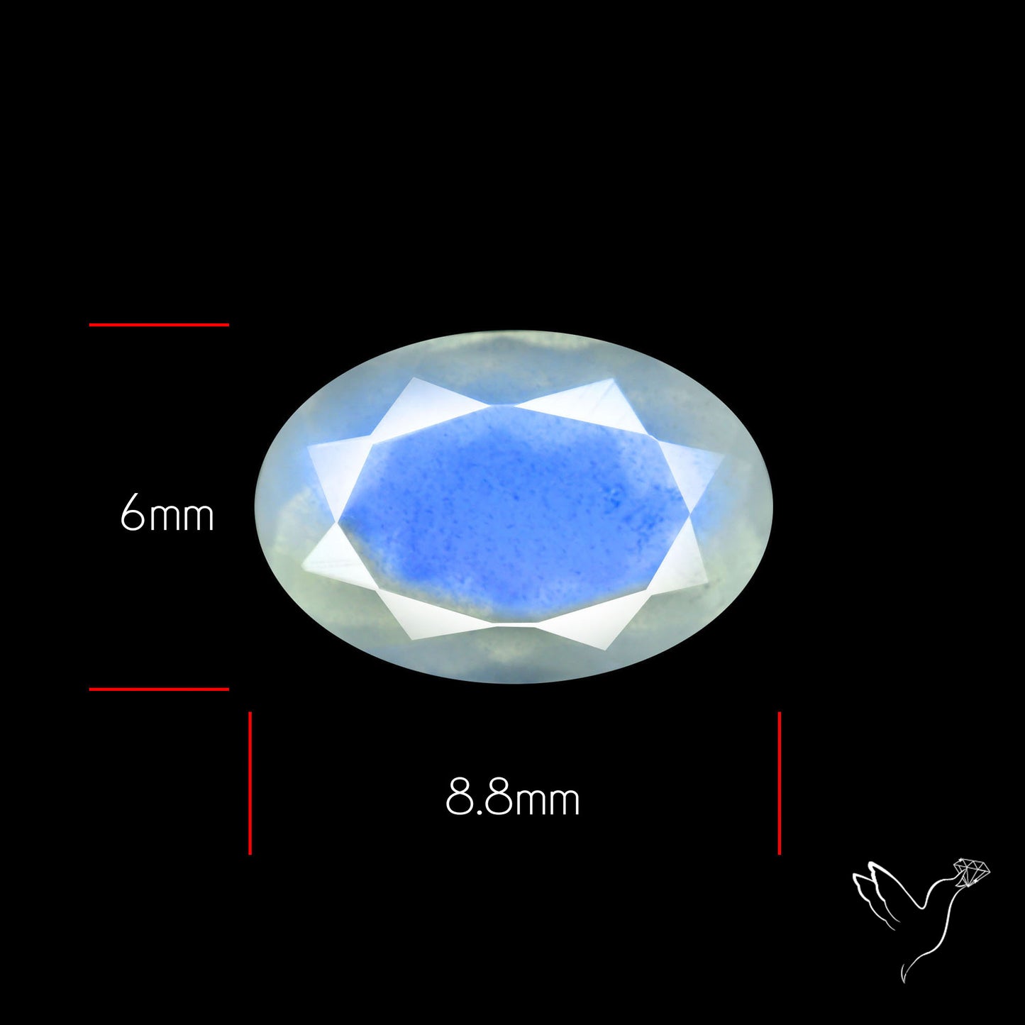 Faceted African Blue Moonstone