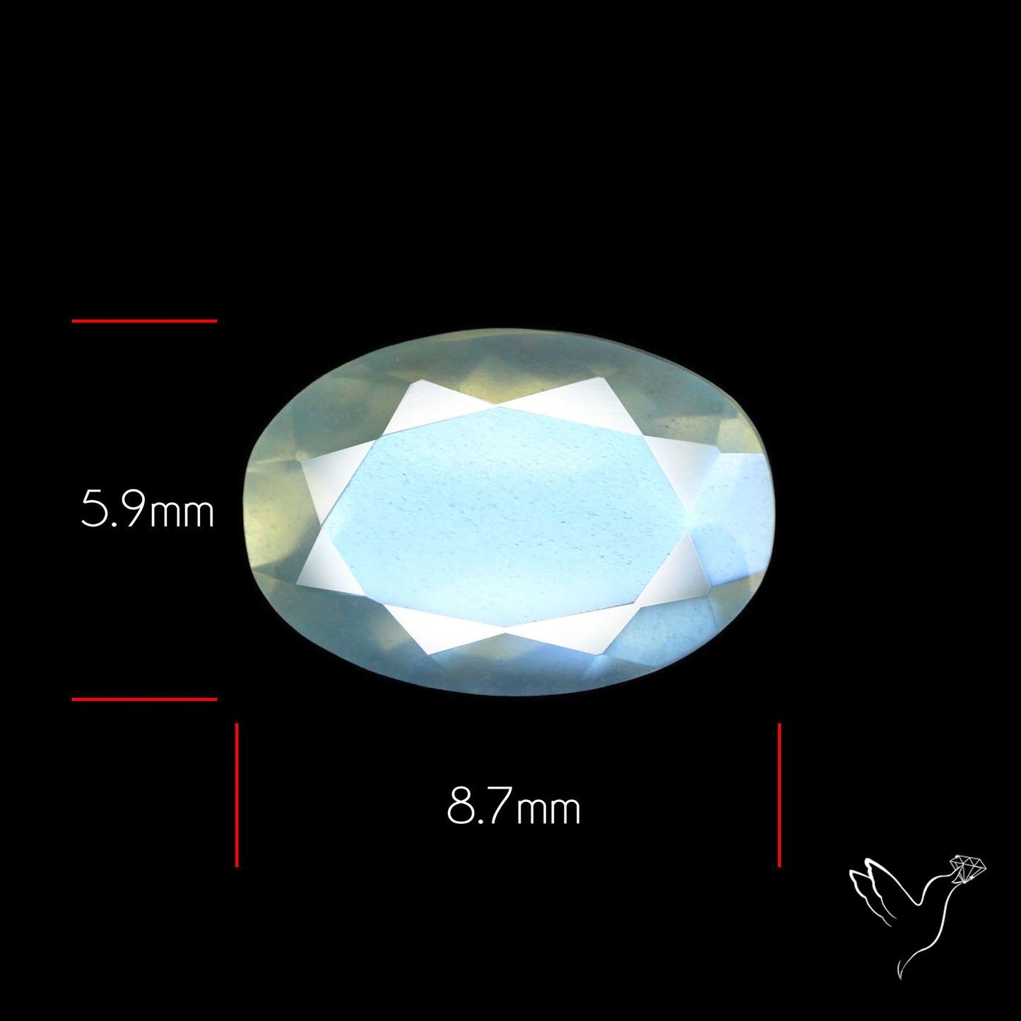 Faceted African Blue Moonstone