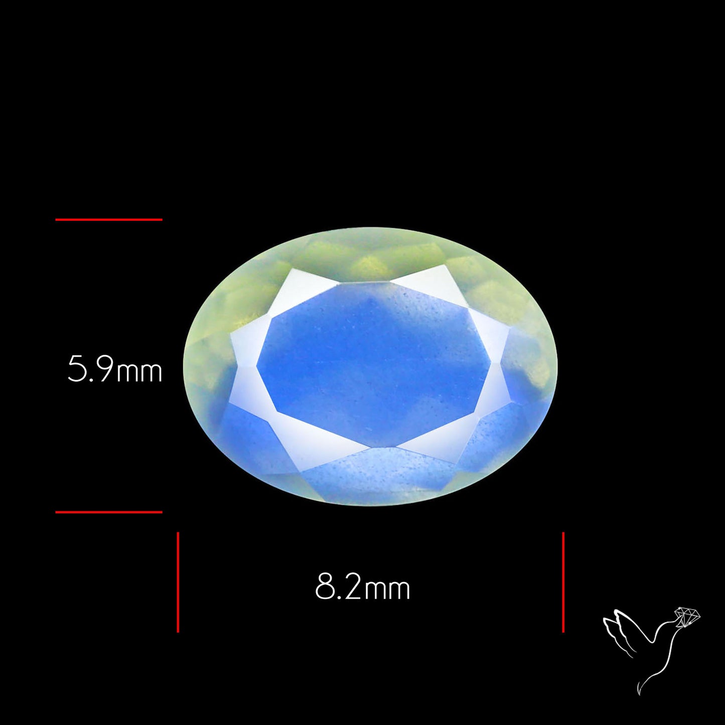 Faceted African Blue Moonstone