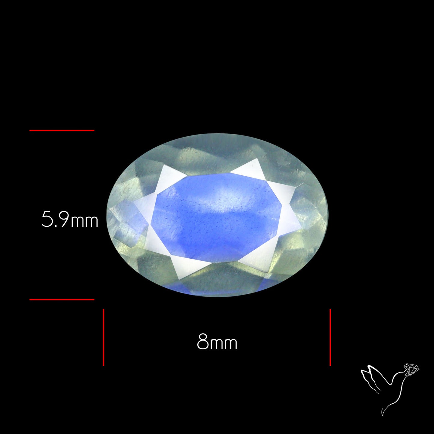 Faceted African Blue Moonstone