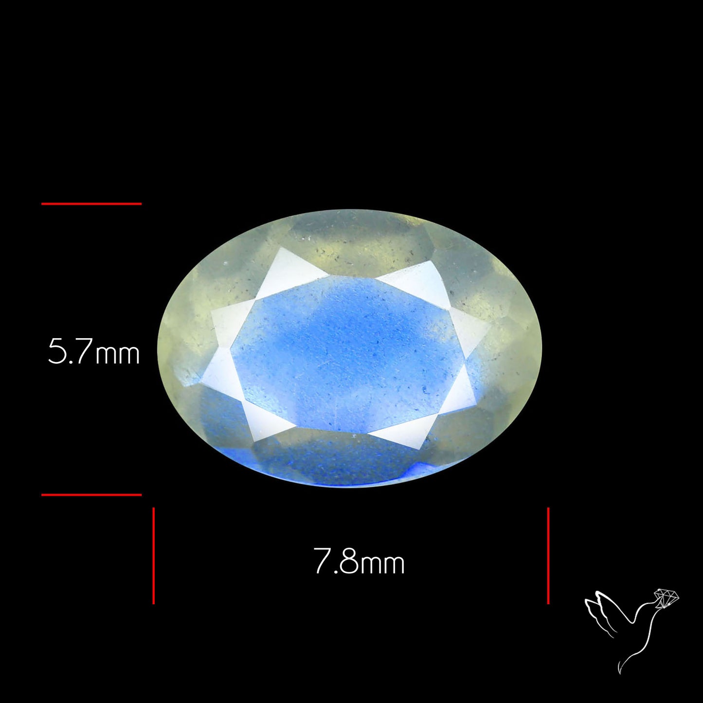 Faceted African Blue Moonstone