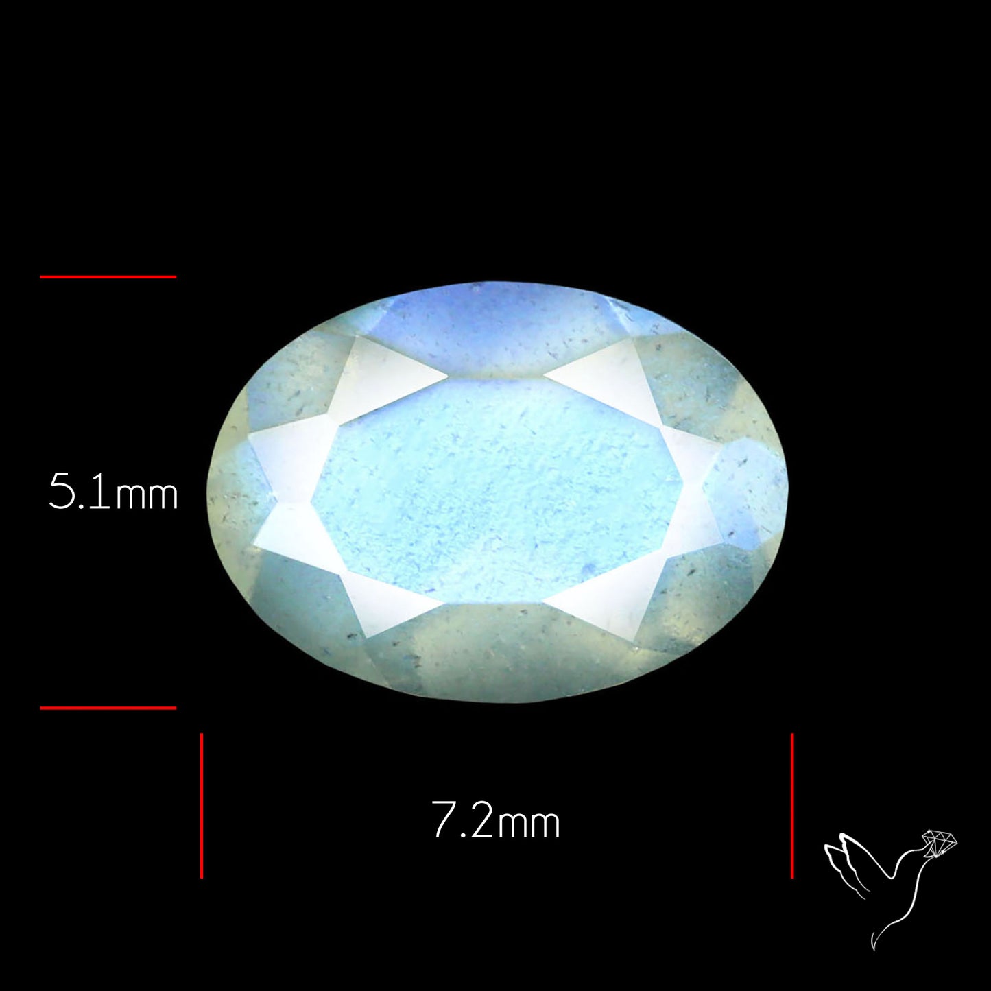 Faceted African Blue Moonstone