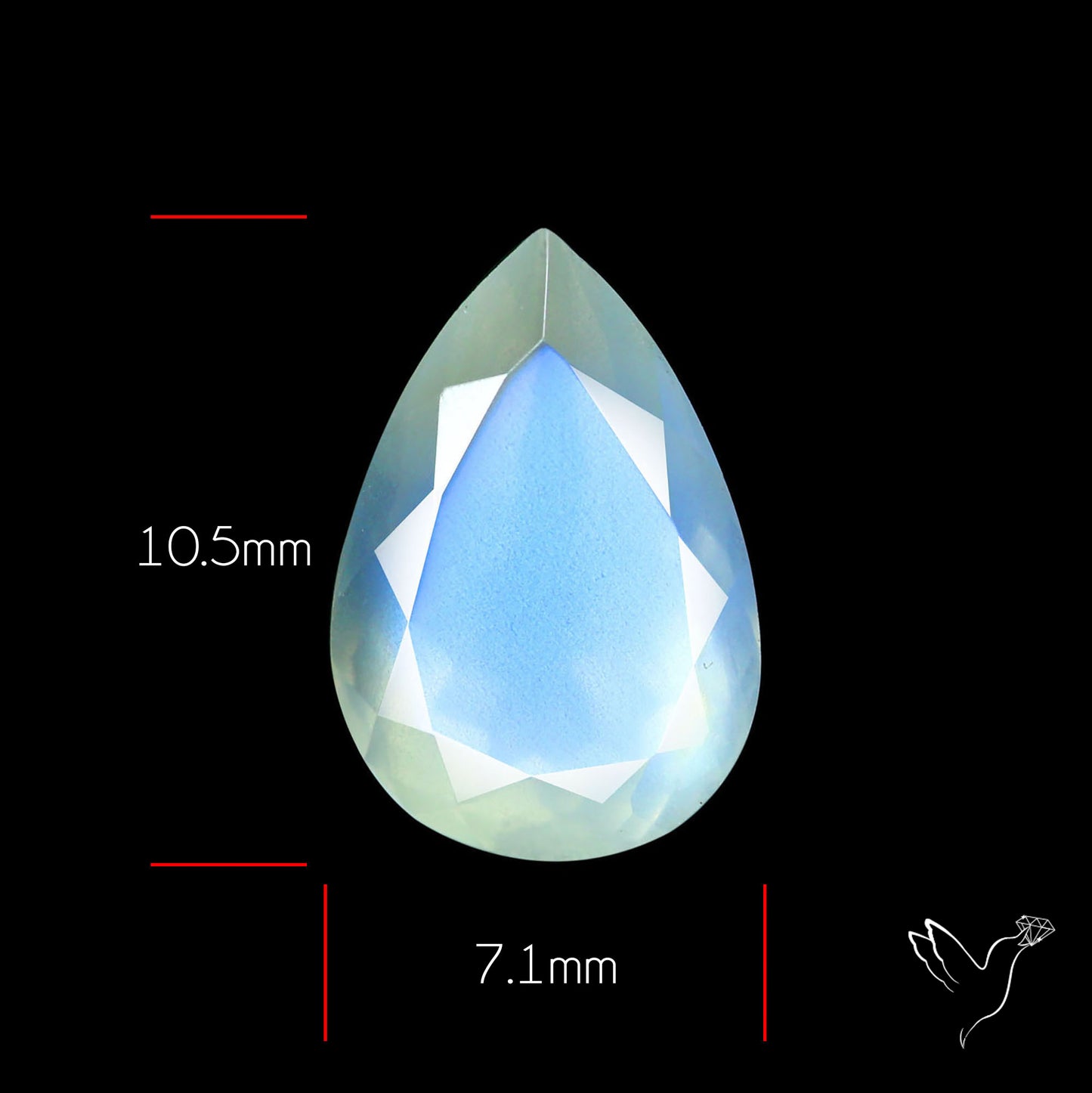 Faceted African Blue Moonstone