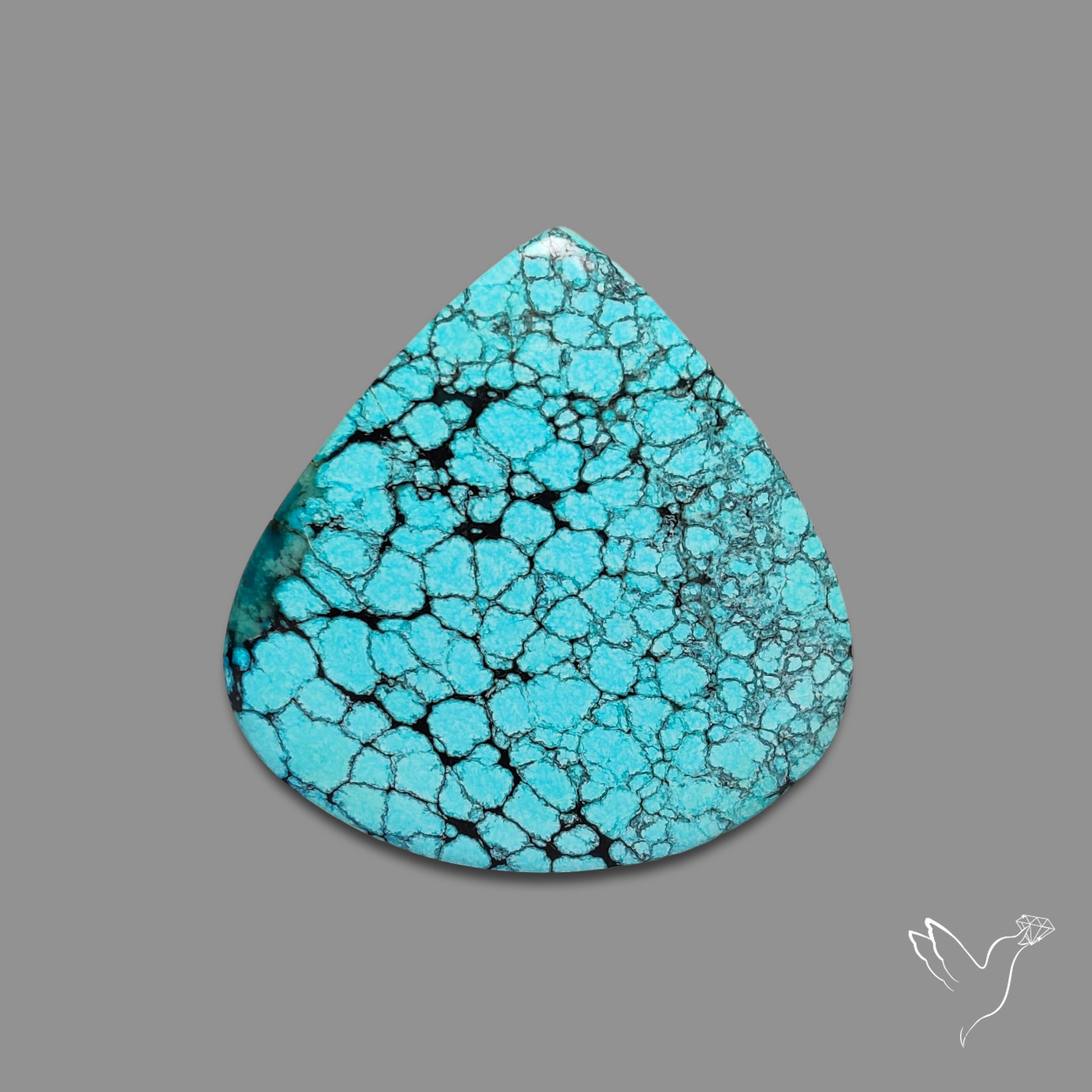 Large Spiderweb Hubei Turquoise Cabochon