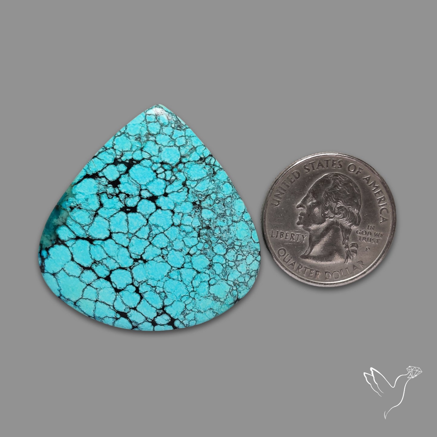Large Spiderweb Hubei Turquoise Cabochon