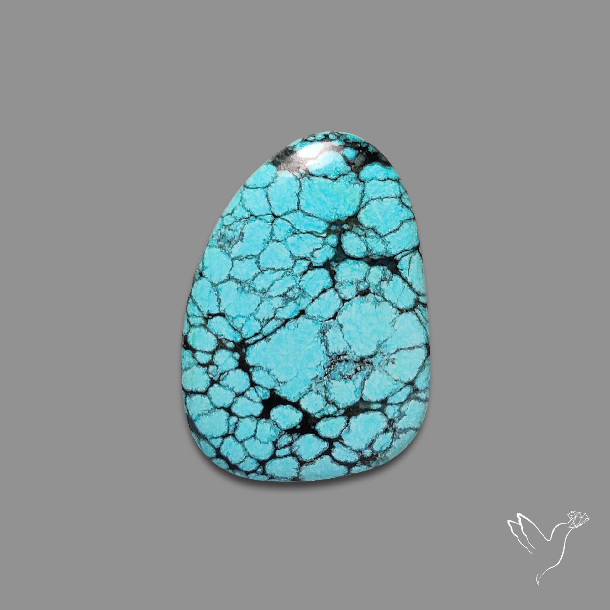 Spiderweb Hubei Turquoise Cabochon