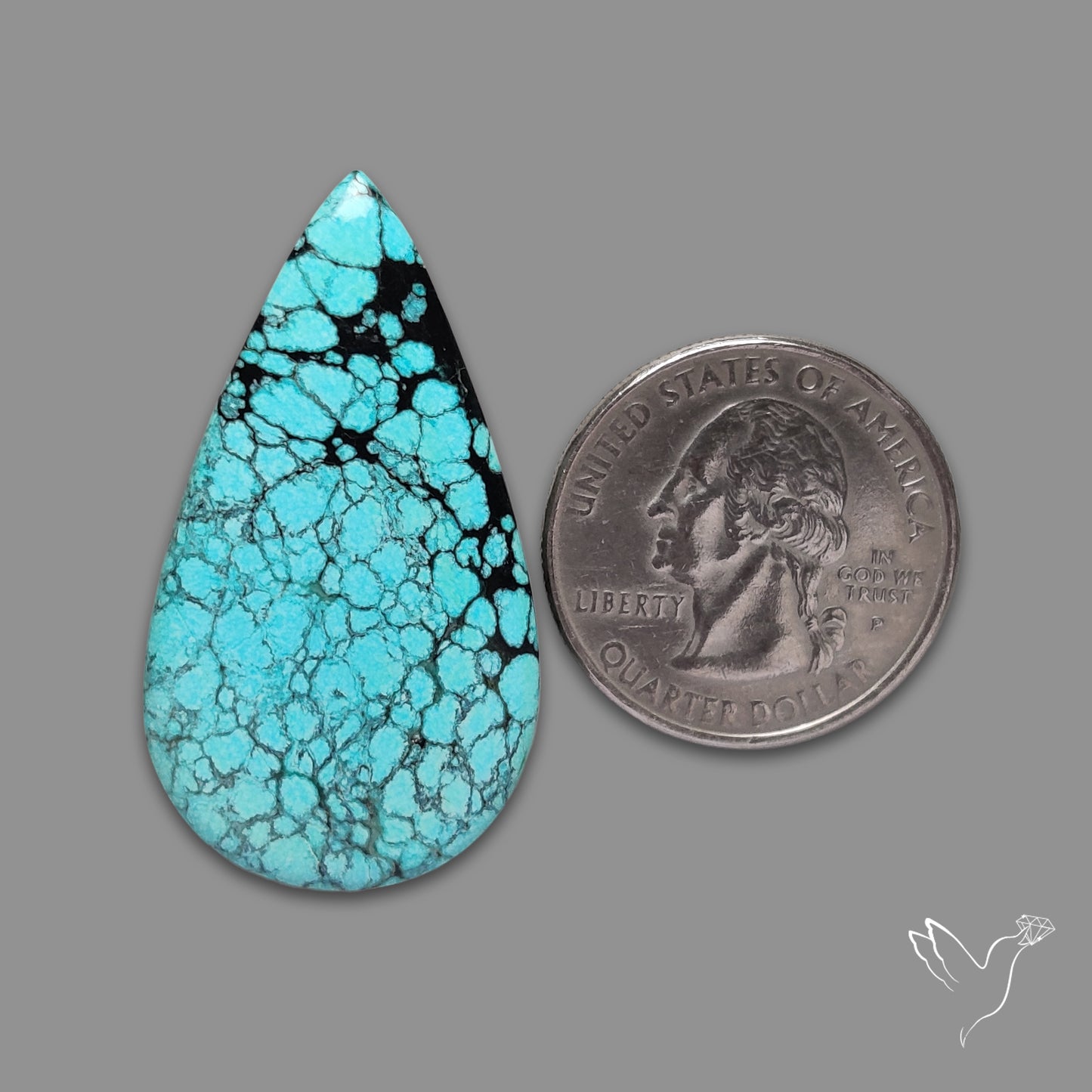 Spiderweb Hubei Turquoise Cabochon